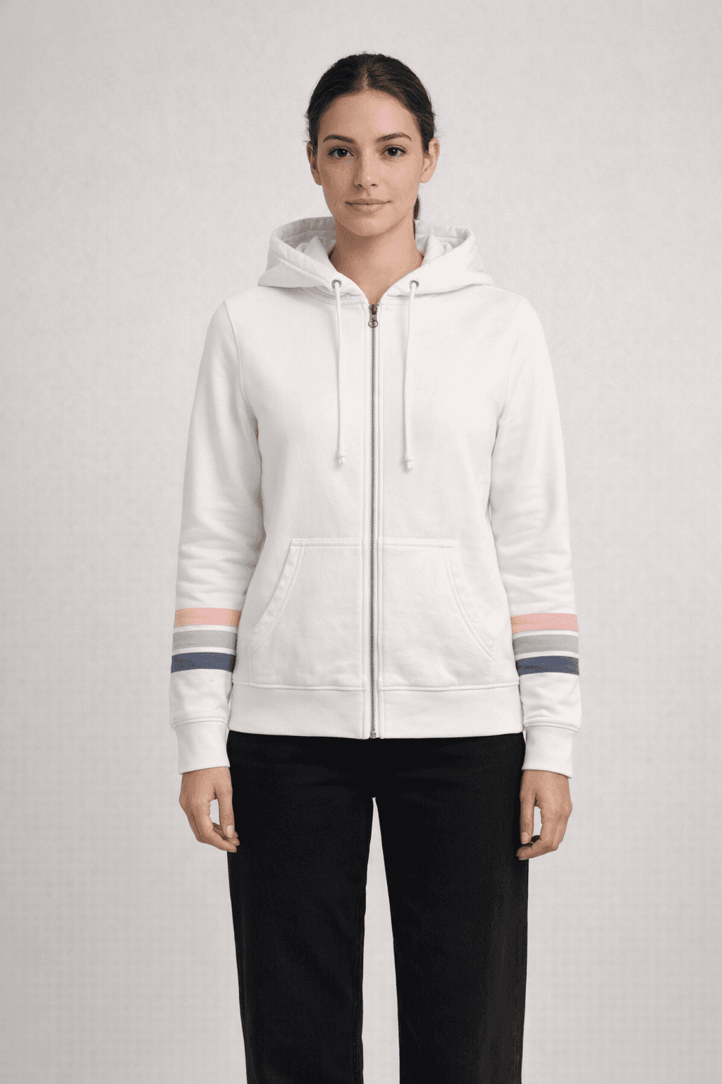 Ladies Naamah Stripe Sleeve Full Zip