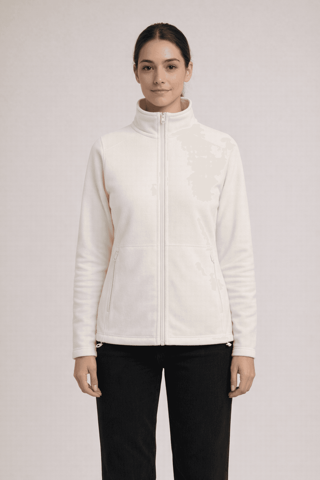 Whisper Fleece Ladies Full Zip Jacket - ECRU