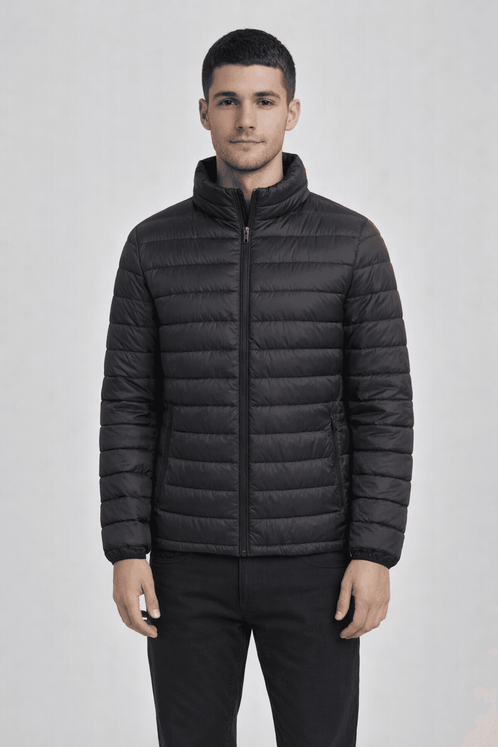 Ladies Packable Pillow Puffer - BLACK