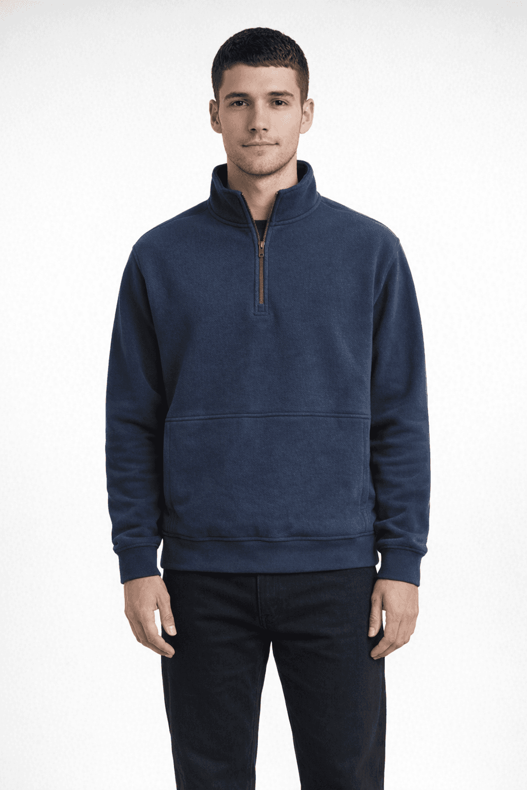 Vintage Fleece Q Zip - NAVY