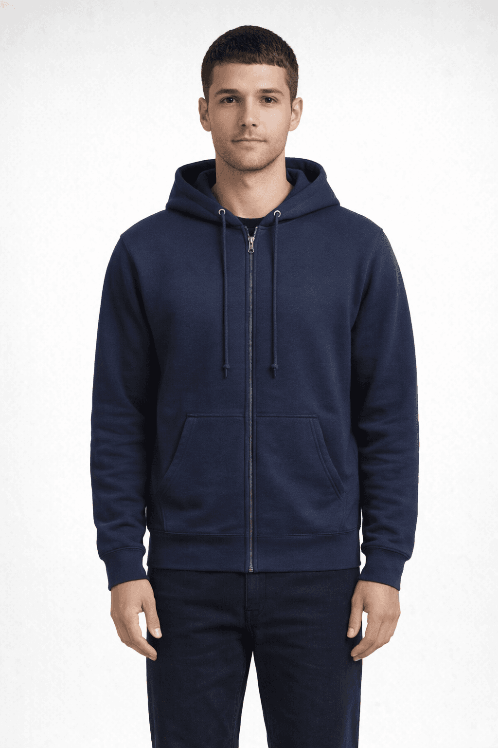 Fundamental Fleece Zip Hood - NAVY