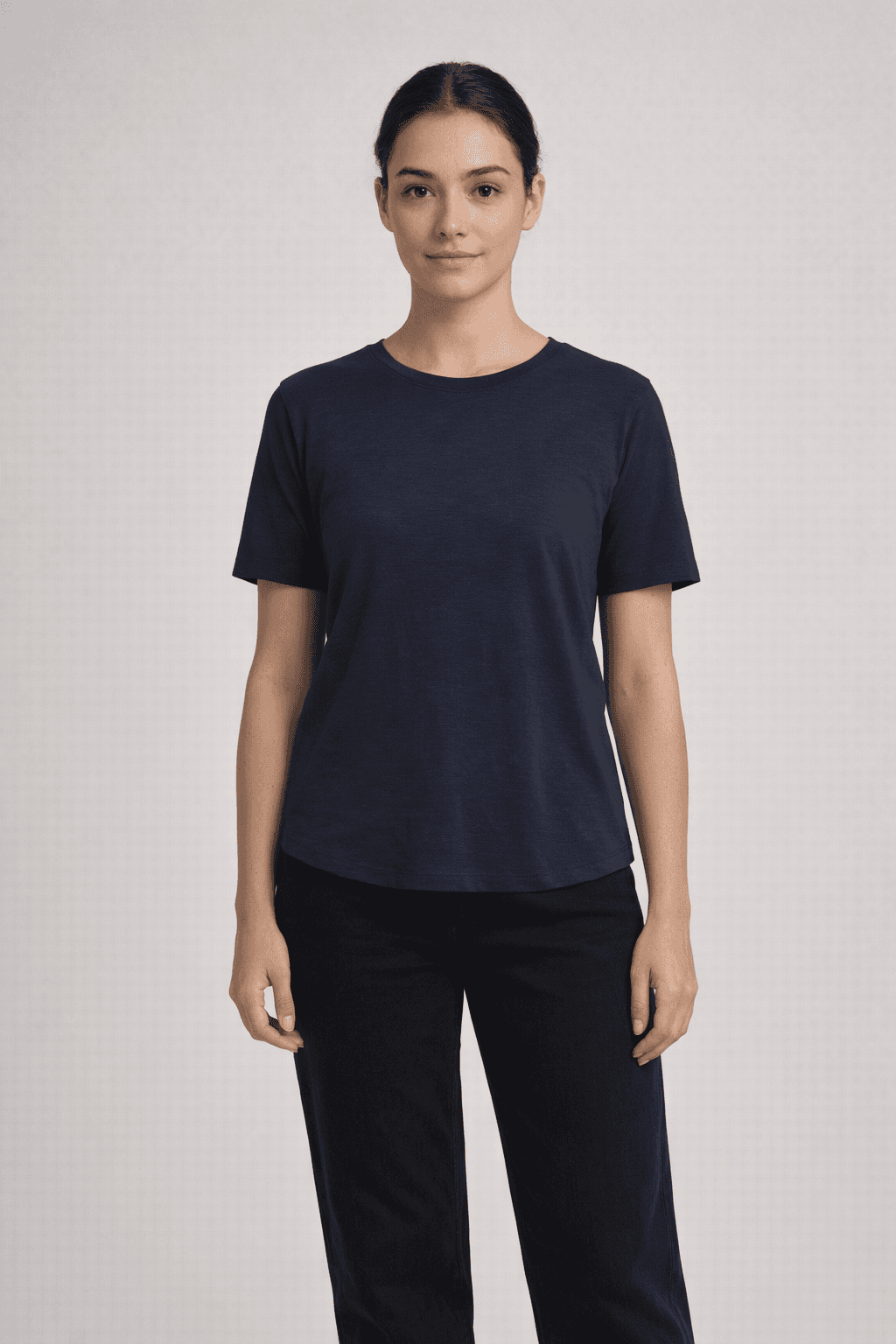 Natalie Slub Relaxed Tee - NAVY